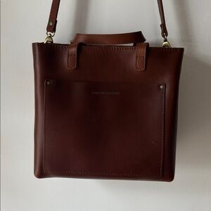 🦄Unicorn Color🦄 Portland Leather Goods Whiskey Medium Zip Crossbody Tote NWOT